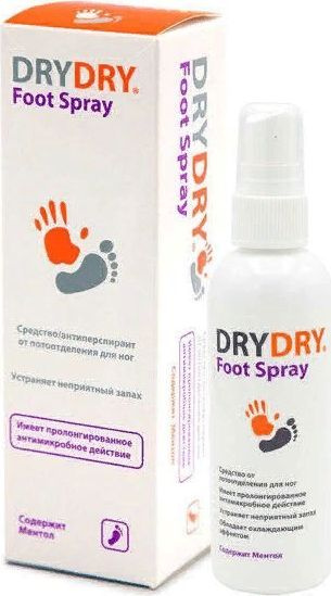 Dry Dry / Драй Драй Спрей для ног Foot Spray пролонгированное противомикробное действие с ментолом, флакон #1