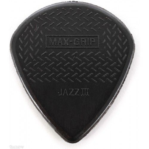 Медиатор dunlop 471r3s nylon maxx grip jazz iii, черный, 1.38 мм, 1 шт. #1