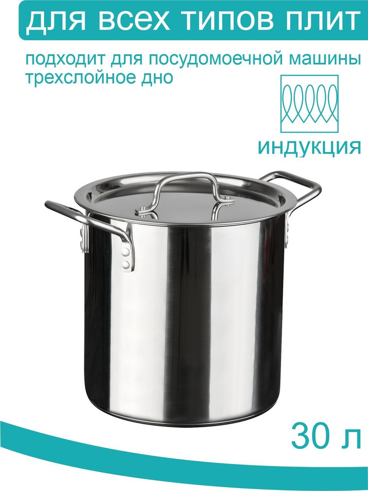 Котел 30 л Катунь, КТ-ОБ-31 КВ, d 35 см; h 36,5 см, высокий, индукция, нержавеющая сталь  #1