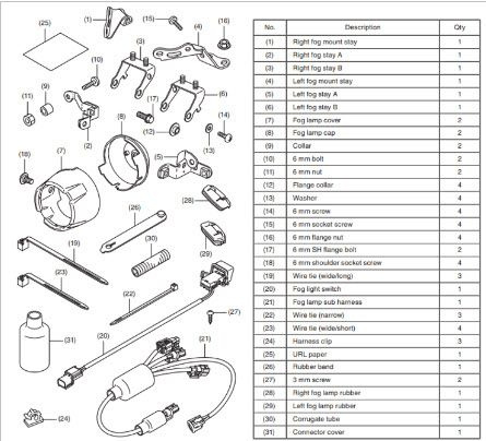 Монтажный комплект противотуманных фар для Honda NC750 #1