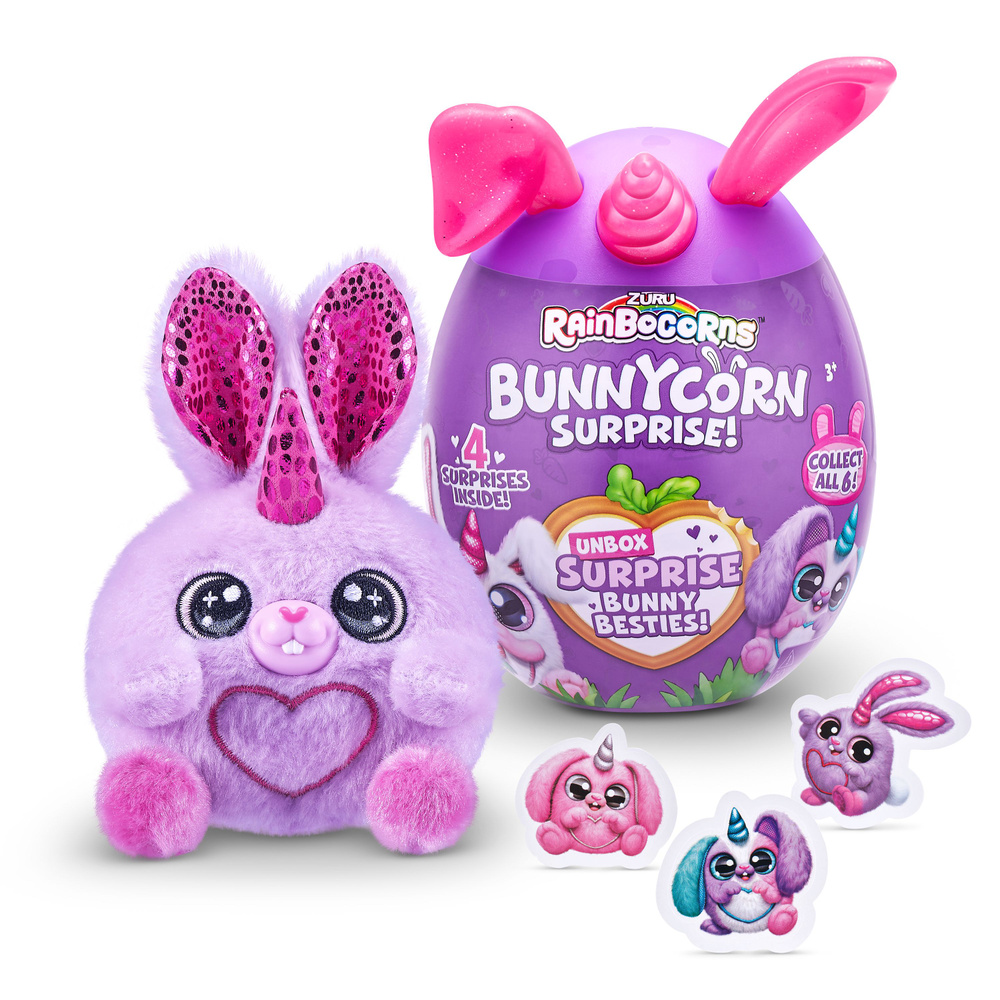 Игровой набор Rainbocorns сюрприз в яйце Bunnycorn Surprise плюшевый кролик  и наклейкисюрприз - купить с доставкой по выгодным ценам в  интернет-магазине OZON (1230851159)