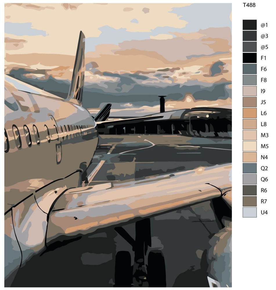 Картина по номерам T488 "Самолет" 40x50 #1