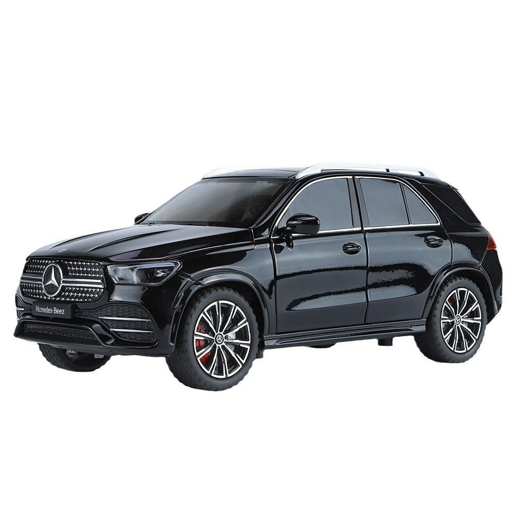 Машинка металлическая Mercedes-Benz Мерседес GLE черный, масштаб 1:24, длина 22 см., свет и звук, открываются #1