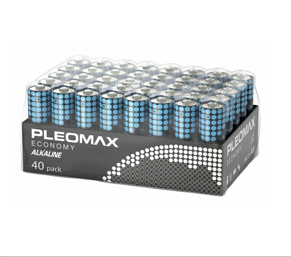 Комплект 40 шт, батарейки тип АА (пальчиковые) LR6 Pleomax Economy  #1