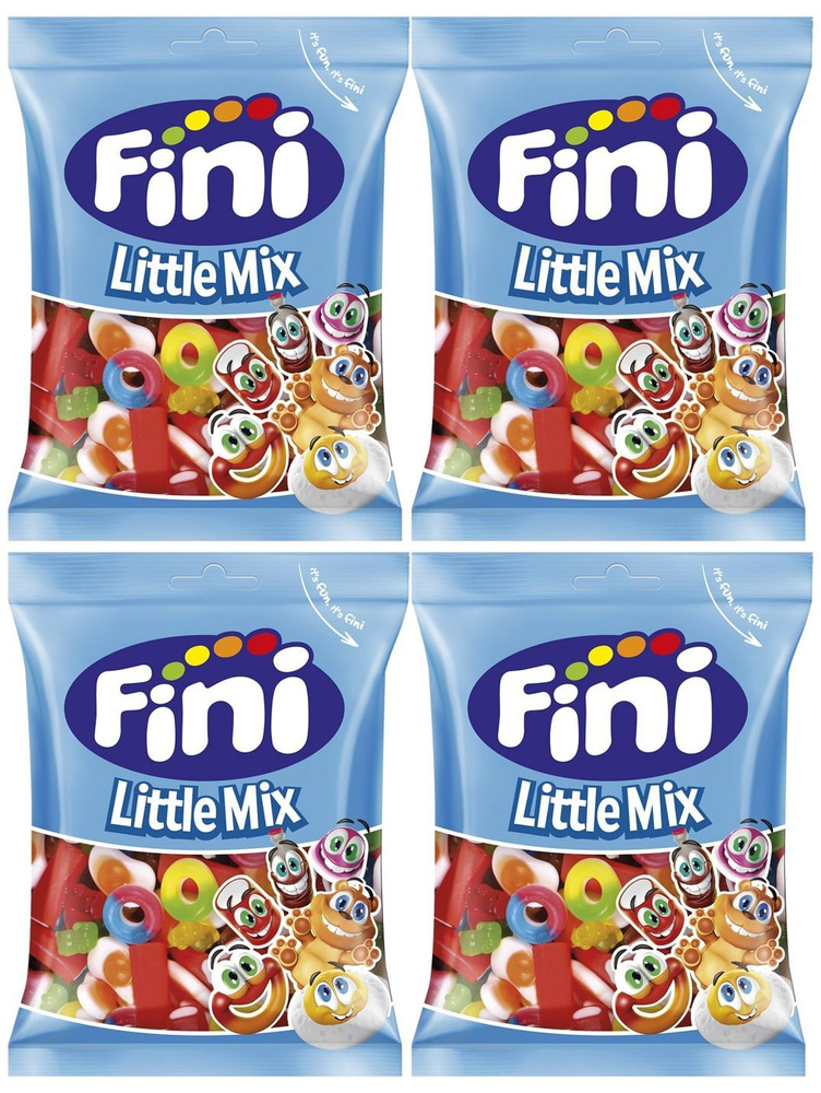 Жевательный мармелад Fini Little Mix, 90г x 4шт. Фини Ассорти #1