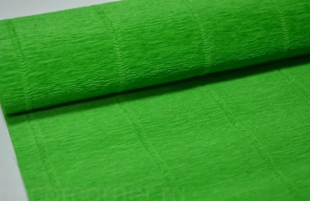 Бумага гофрированная простая, 180гр 563 зеленая Cartotecnica Rossi (Италия)  #1