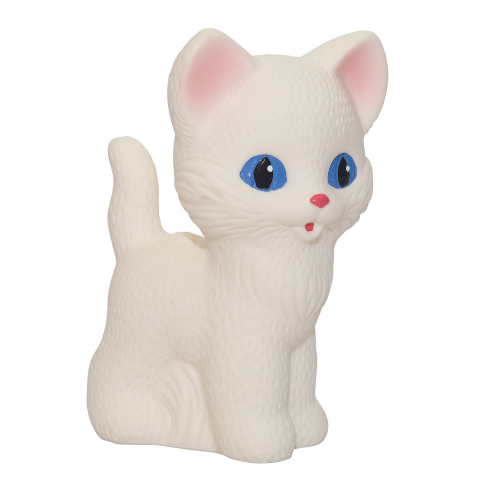 Резиновая игрушка фигурка животного Котёнок Снежок - 12 см (подходит для игр и купания)  #1