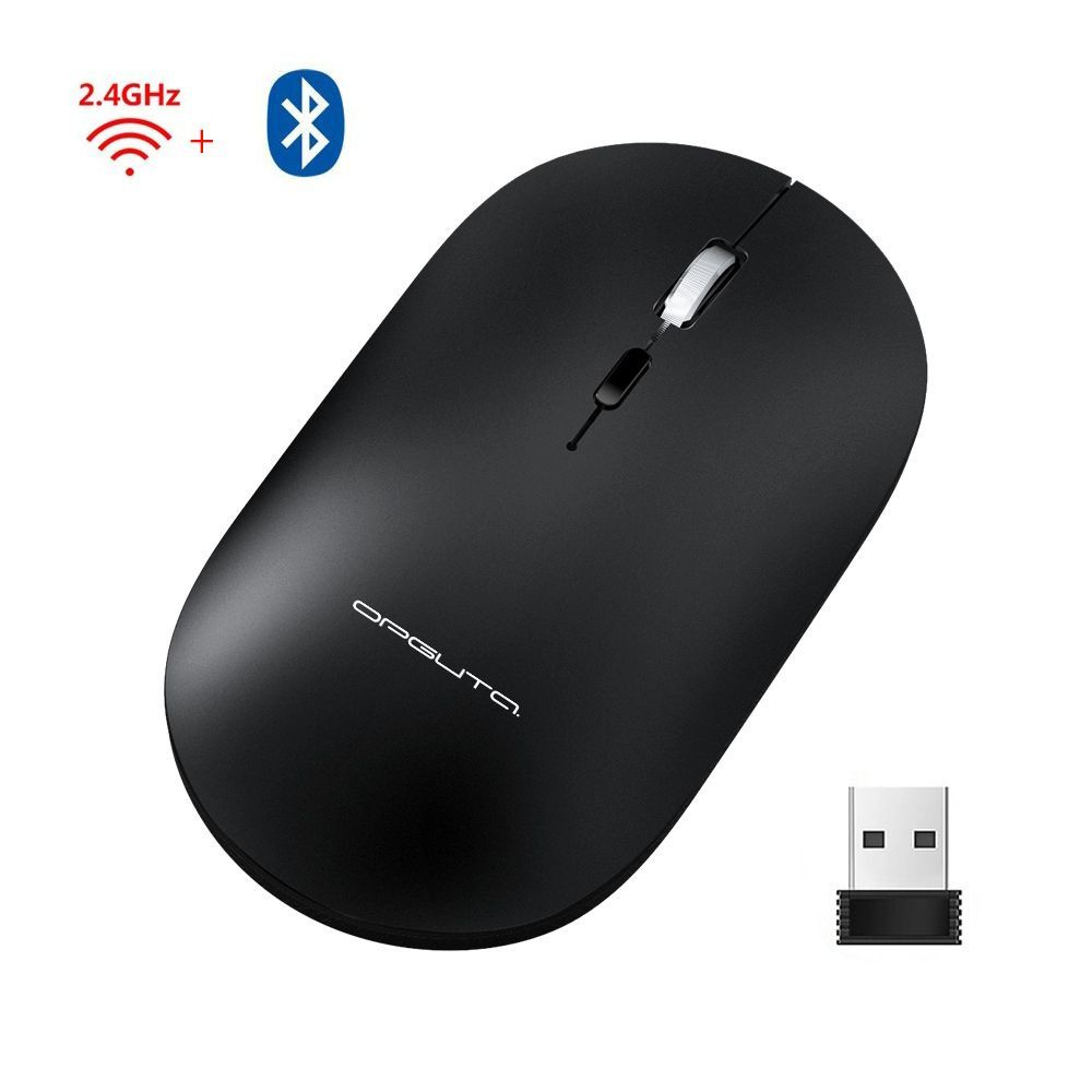 Мышь беспроводная (USB/Bluetooth,аккум) Орбита OT-PCM70 Черная #1