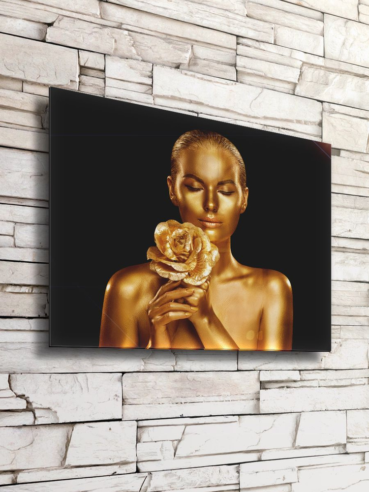 Картина на стекле Postermarket "Модель золото" 40х50 см #1