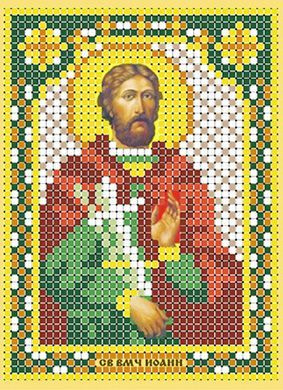 Схема для вышивания бисером (без бисера), именная икона "Святой Великомученик Иоанн Сочаевский" 8 х 11см #1