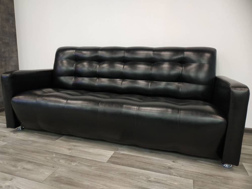 RONUM Прямой диван, механизм Нераскладной, 200х82х85 см,черный  #1