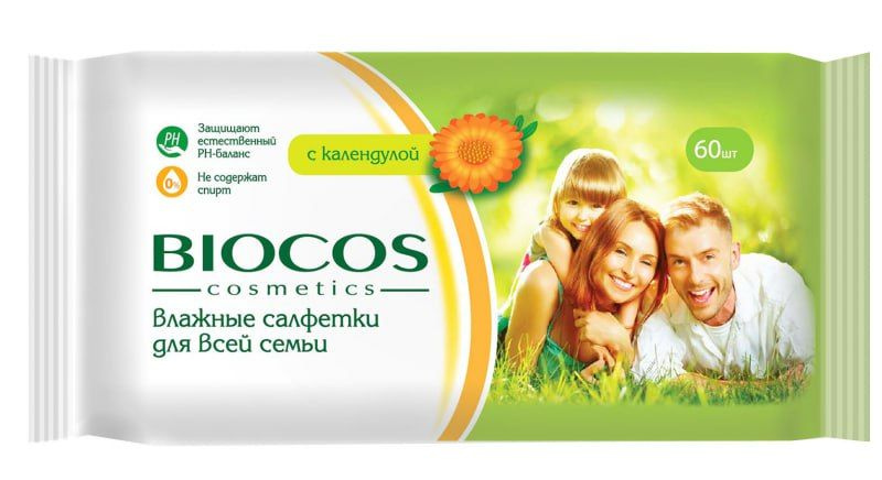 BioCos Влажные салфетки 60 шт #1