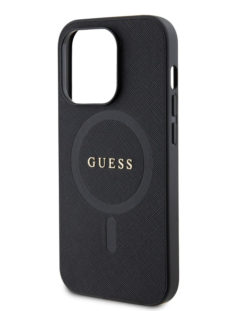 Чехол Guess PU Saffiano MagSafe на Apple iPhone 15 Pro / для Айфон 15 Про из экокожи с имитацией сафьяна, #1