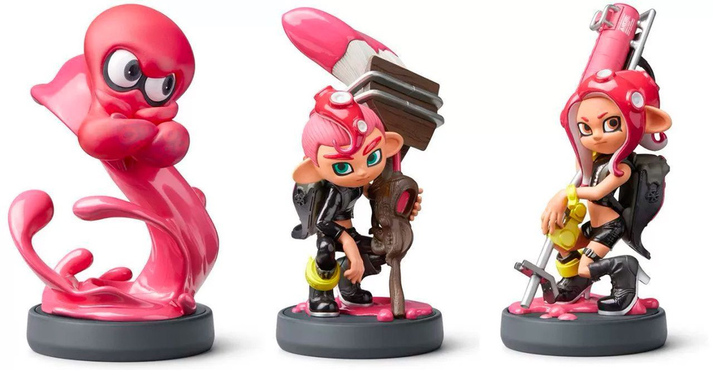 amiibo. Набор из 3-х фигурок: Octoling Girl + Boy + Octopus (Splatoon Collection) #1