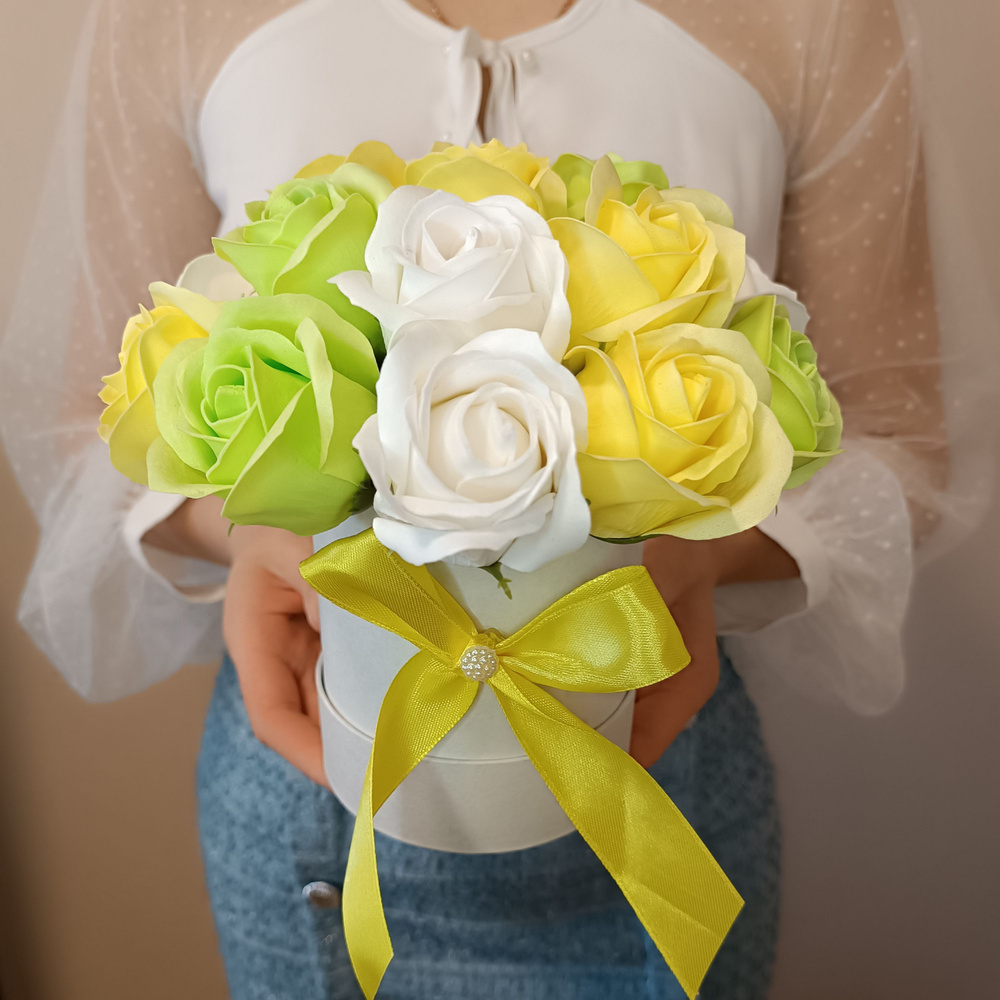 Букет из мыла, мыльных роз, цветы, подарок на день рождения маме, женщине подруге, любимой жене, девушке #1