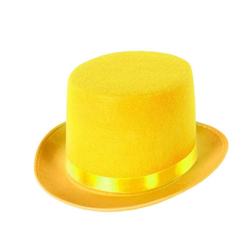 Шляпа Цилиндр, фетр, Желтый, 1 шт. #1
