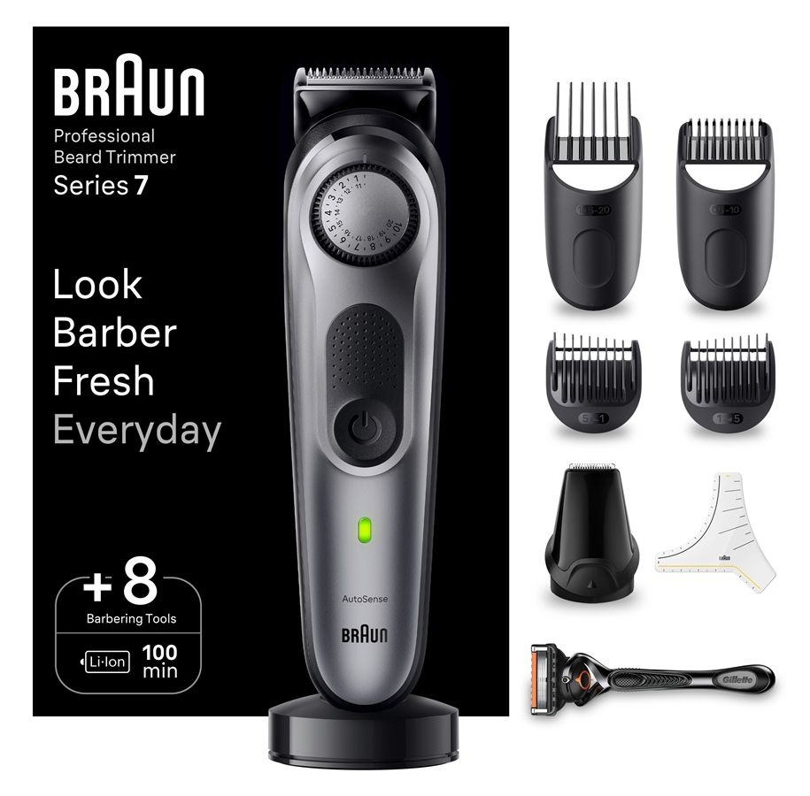 Триммер Braun BT7420 Series 7 / насадка для точного стайлинга / бритва Gillette / 100 мин работы от аккумулятора #1