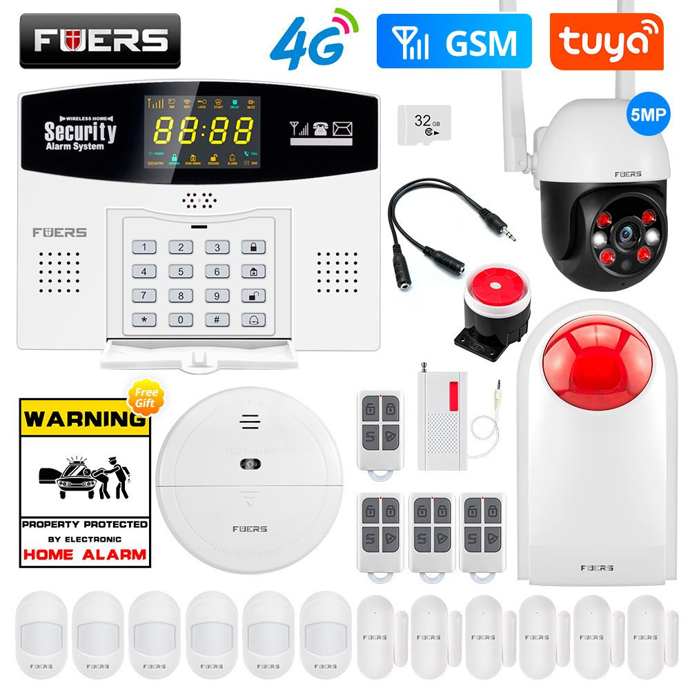 Fuers W214 4G WIFI Tuya Умная система сигнализации Беспроводная ...