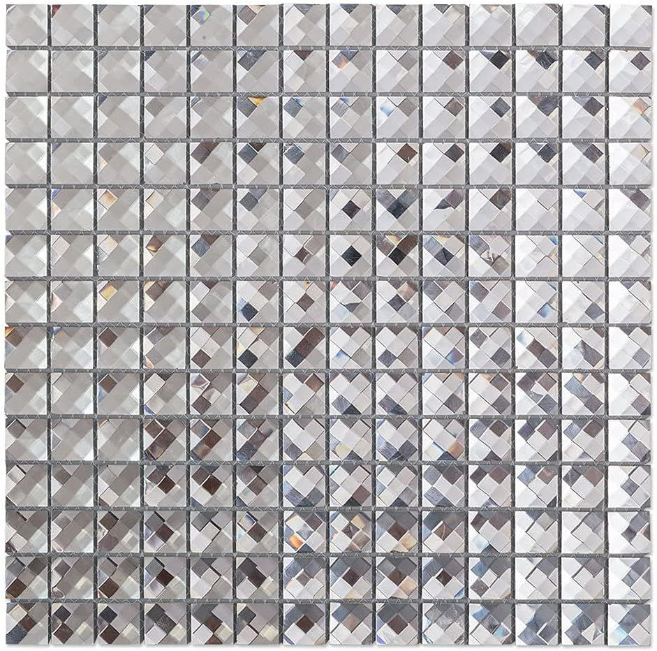 Зеркальная плитка мозаика Surface Диамант 13 граней 300х300 мм (уп. 10 шт) /на сетке /с элементом 20х20 #1