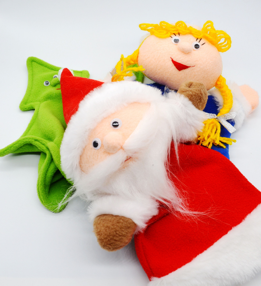 Набор кукол на руку Дед Мороз Снегурка Елочка для кукольного театра  #1