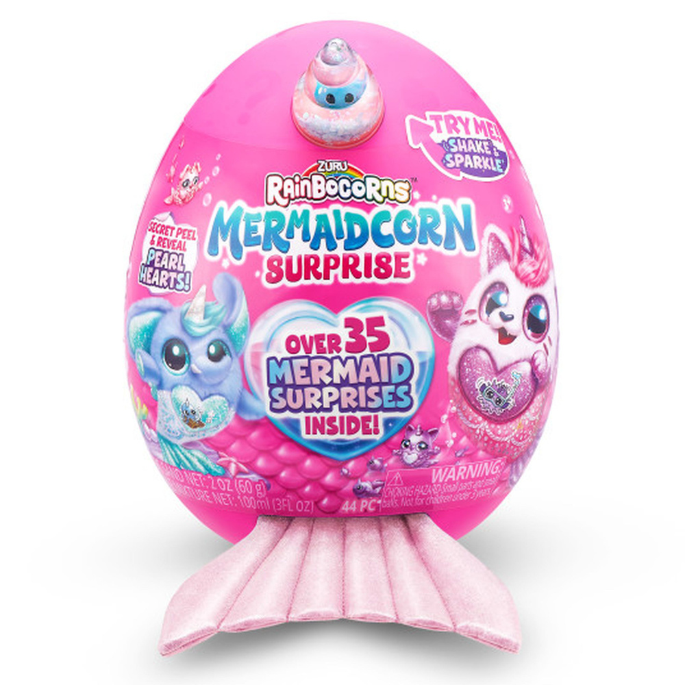 Игровой набор Zuru Rainbocorns Mermaidcorn Surprise, мягкая игрушка-сюрприз русалочка в яйце, розовый #1