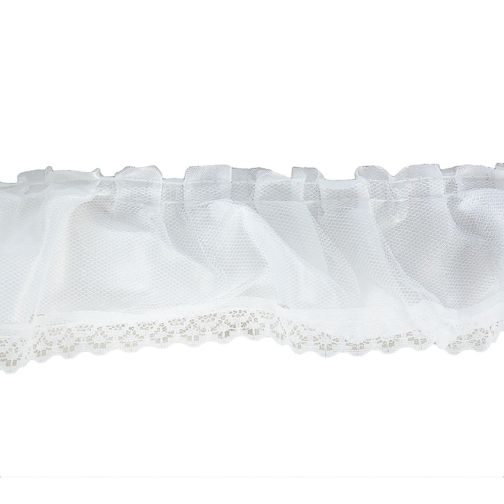 Тесьма атлас с кружевом Страна Карнавалия, цвет белый, 6 см, в упаковке 10 метров  #1