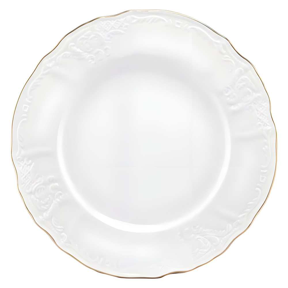 Набор тарелок 2 шт десертных закусочных 16.5 см набор посуды на 2 персоны Lenardi Maria Gold, фарфор, #1