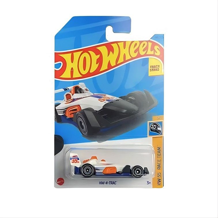 HKK30 Машинка металлическая игрушка Hot Wheels коллекционная модель HW-4-Trac белый;синий  #1