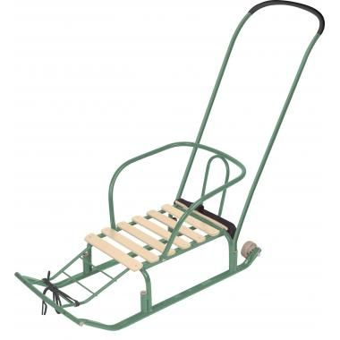 Санки коляска с колесиками "Тимка №5 Комфорт", цвет оливковый  #1