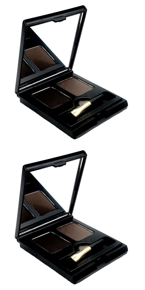 L OCEAN Тени для бровей Eye Brow Cake, 01 Black + Brown, 2 шт. #1