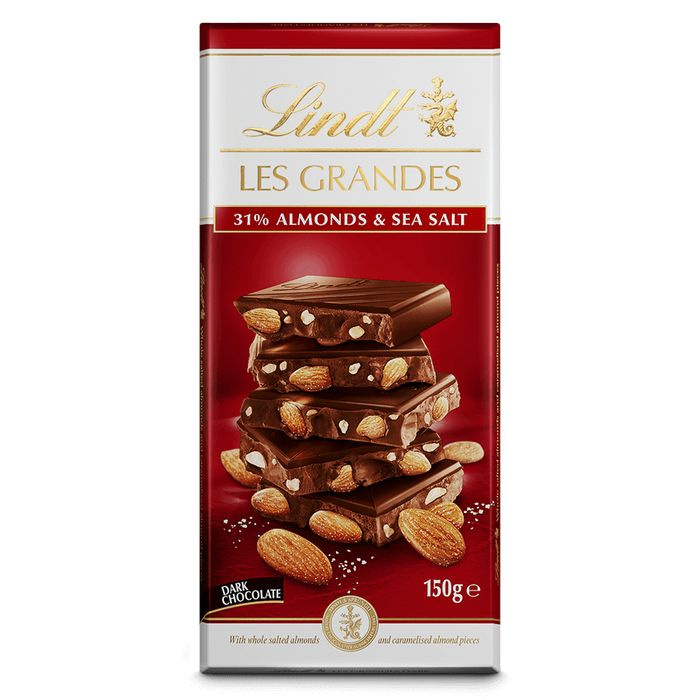 Lindt Les Grandes темный шоколад с миндалем и морской солью 43% какао 150 г (из Финляндии)  #1