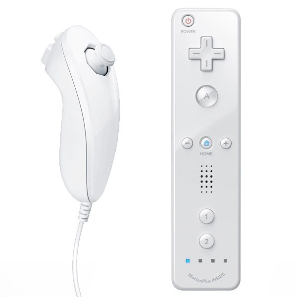 Геймпад Wii Remote Plus + Wii Nunchuk (белый), Bluetooth, белый #1
