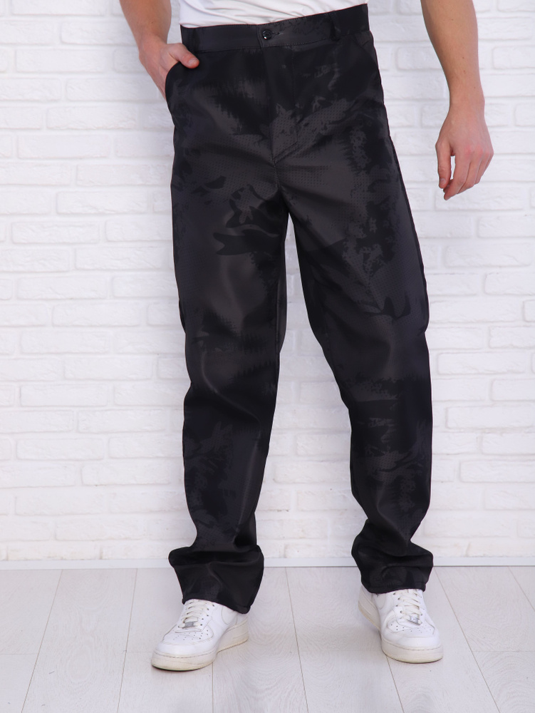 Непромокаемые штаны на флисе/ мужские брюки демисезонные (44-46, 182-188)  #1