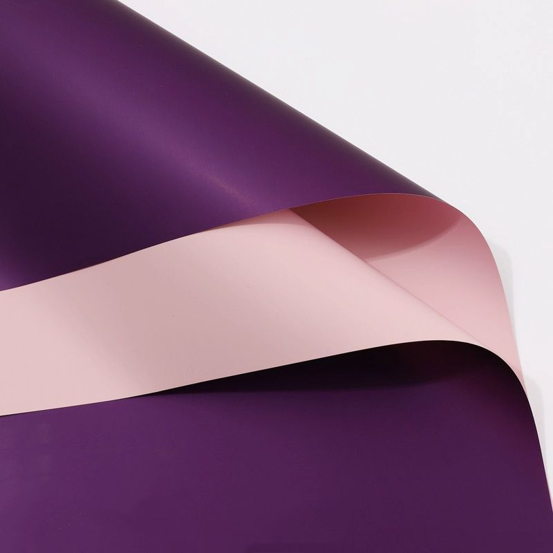 Пленка матовая двусторонняя для упаковки цветов, подарков 58х58 - 20 шт. фиолетовый/розовый  #1