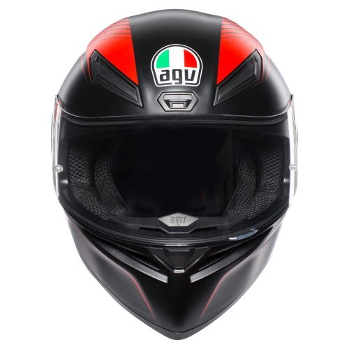 AGV Мотошлем, цвет: черный матовый, красный, размер: L #1