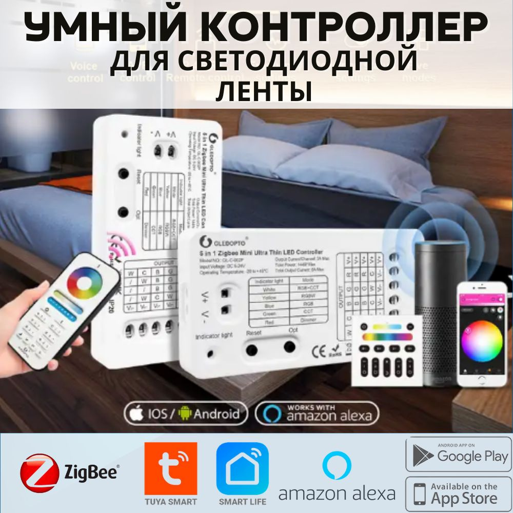 Умный контроллер для светодиодной ленты (cветодиодный смарт-контроллер 5 в 1) Zigbee  #1