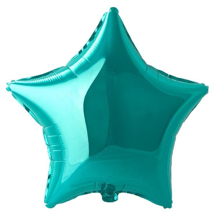 Воздушный шар, Весёлая затея, Звезда Turquoise металлик Испания  #1