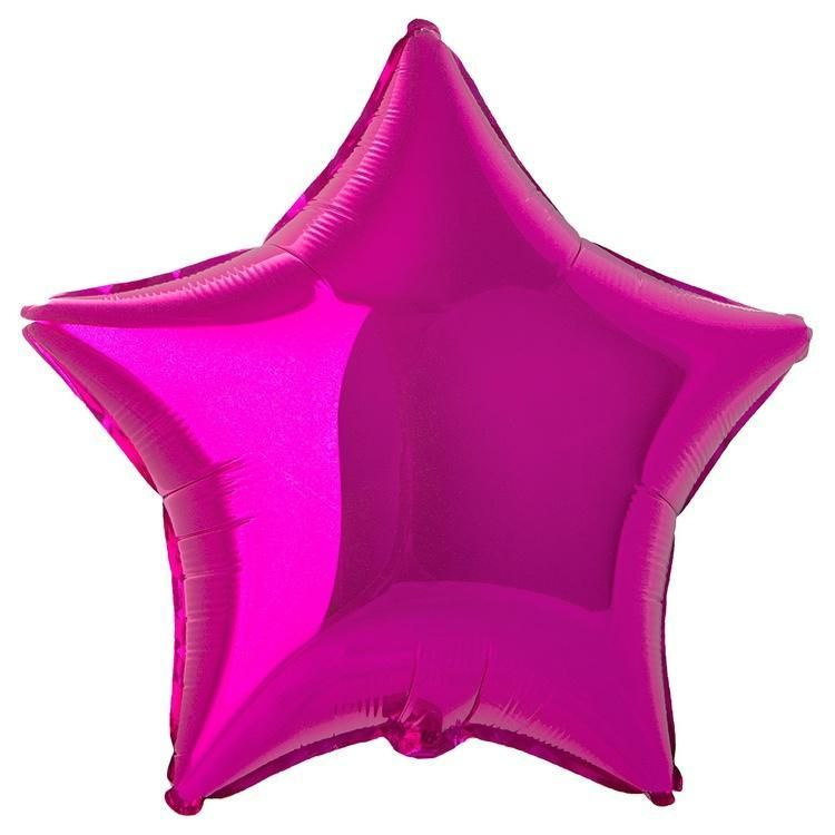 Воздушный шар, Весёлая затея, Звезда Fuchsia металлик Испания  #1