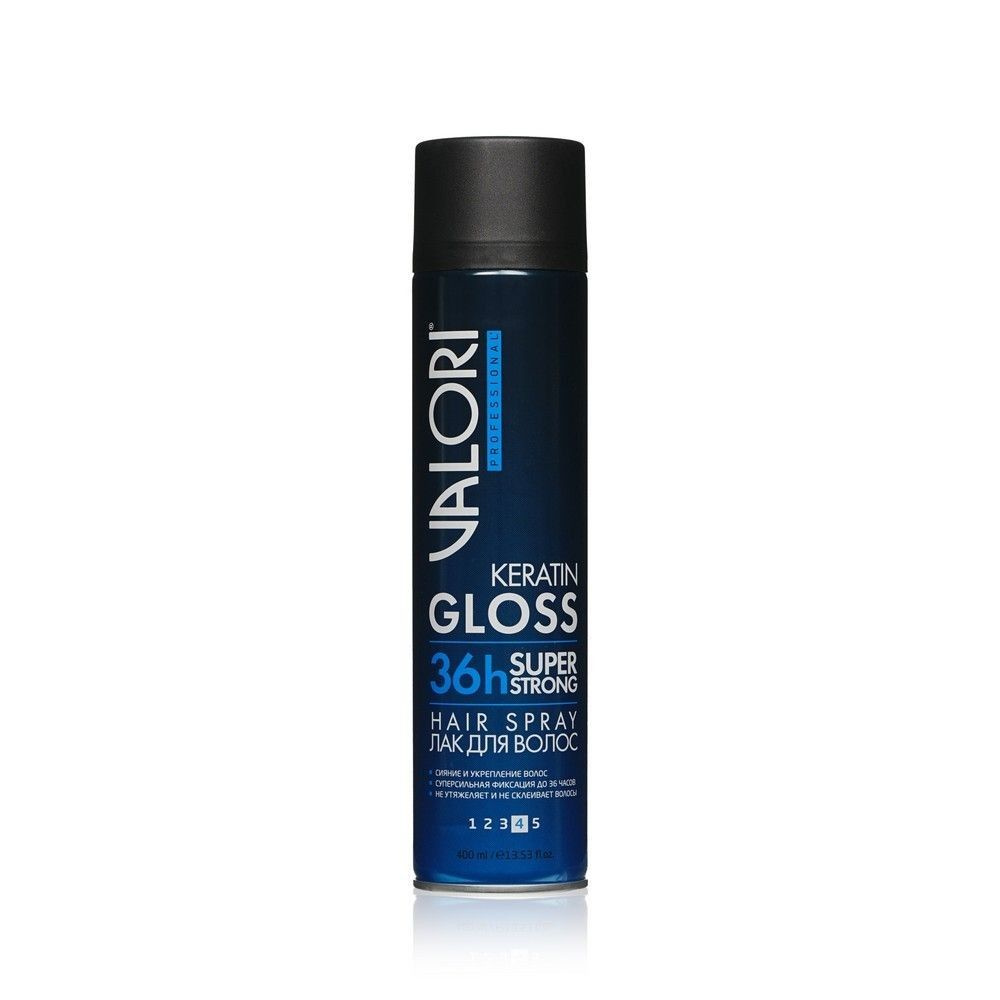 Лак для волос Valori Professional " Keratin Gloss " суперсильная фиксация (4) 400мл - 1 шт  #1