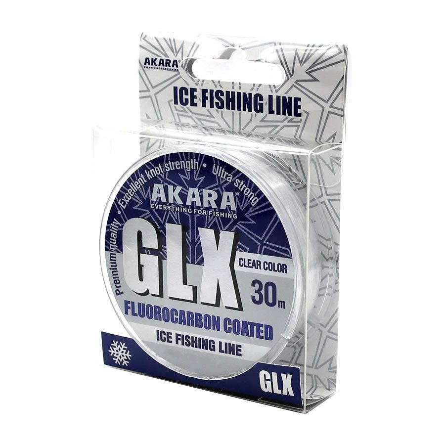 Монофильная леска для рыбалки Akara GLX Fluo Coated ICE 30м 0.22мм 4.9кг  #1