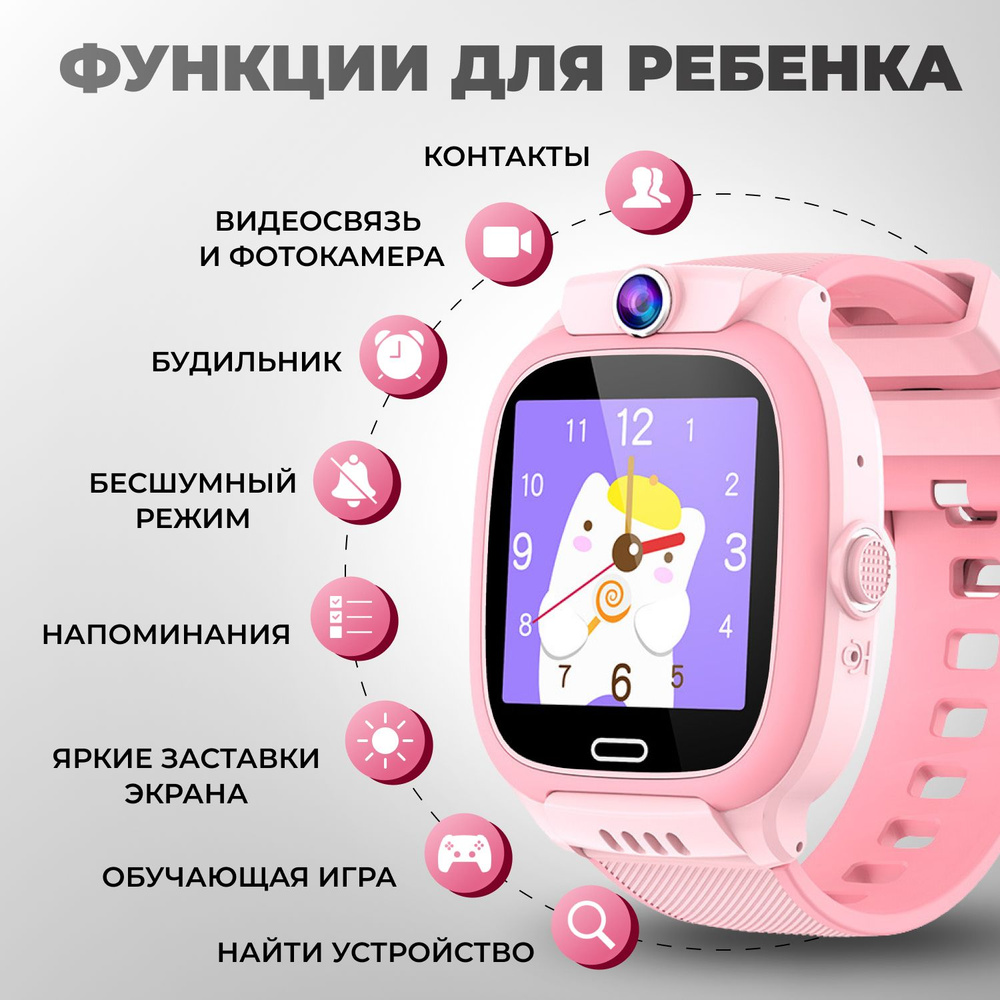 Смарт часы детские, Smart Watch Y36, наручные для девочек с сим картой, для детей, 38 мм, Mackenzie  #1