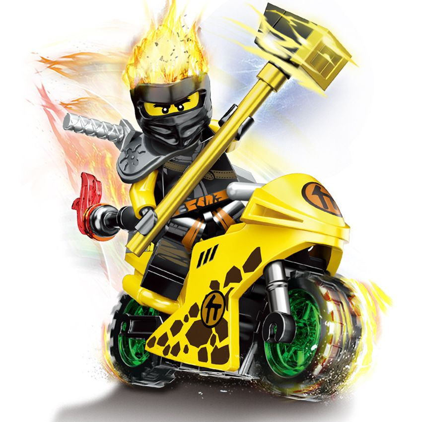 Фигурка Ninja Ниндзяго, Ниндзя Коул на мотоцикле, конструктор для мальчиков  #1