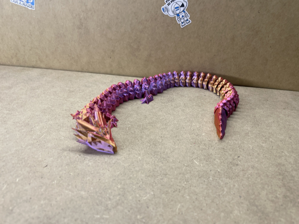 Подвижный дракон 38 см золотой-пурпурный #1