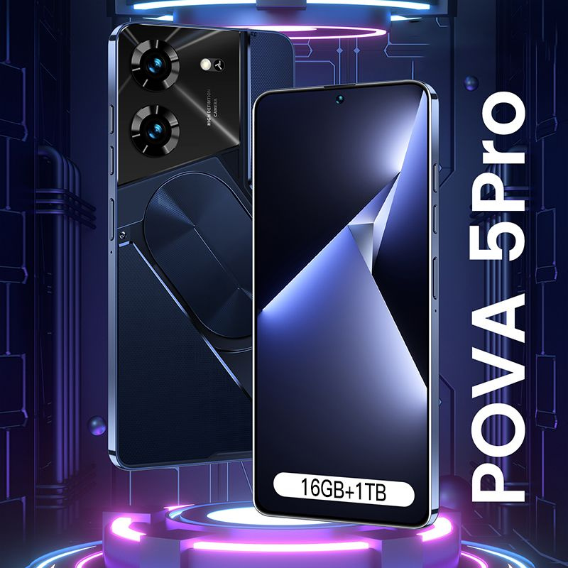 Мобильный телефон Русская версия смартфона POVA 5 Pro 7,3-дюймовый большой экран высокой четкости, Android #1