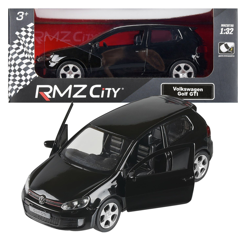 Машинка металлическая Uni-Fortune RMZ City 1:32 Volkswagen Golf GTI (цвет черный)  #1