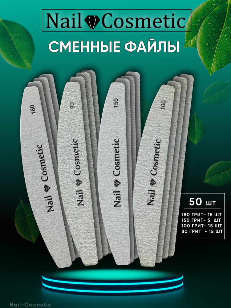 Сменные файлы для пилки Лодка Nail-Cosmetic / 50 штук #1