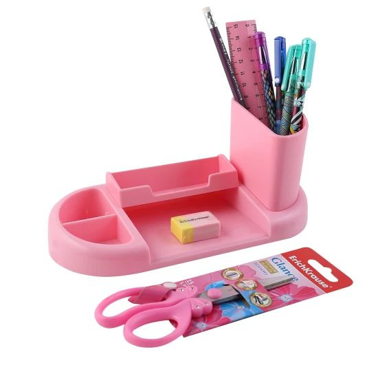 Канцелярский набор 9 предметов, невращающийся, цвет розовый Harmony ...