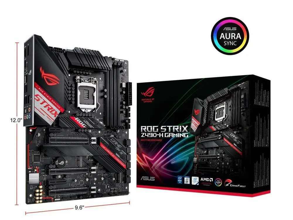Материнская плата ASUS Материнская плата ASUS ROG STRIX Z490-H GAMING ...