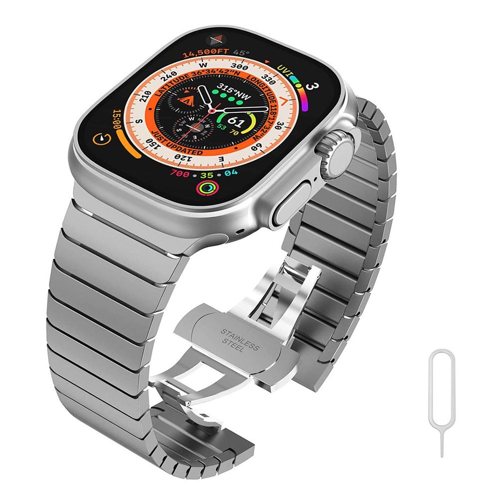 Металлический блочный стальной ремешок для смарт часов Apple Watch Series 1-9 , SE и SE2,38mm 40mm 41mm, #1