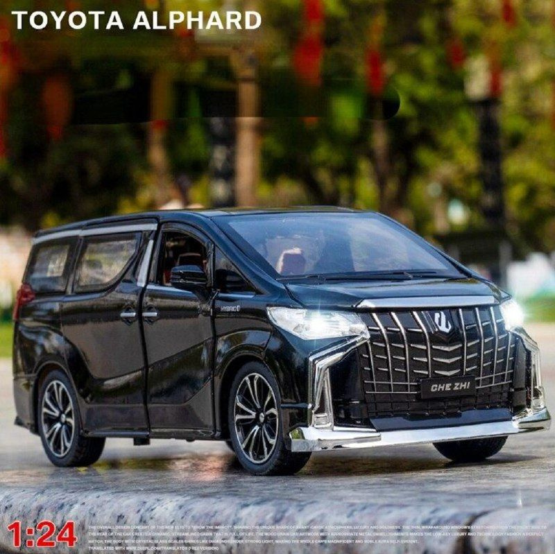 Машинка игрушка металлическая минивэн Toyota Alphard с багажником масштабная модель с фарами Тайота Альфард #1